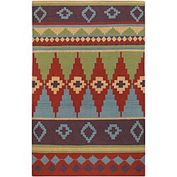 Hand-woven Kaalein Multi Wool Rug (5' x 7'6)