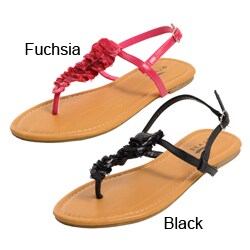 Glaze by Adi Women's Sequined Ruffle Vamp Sandals