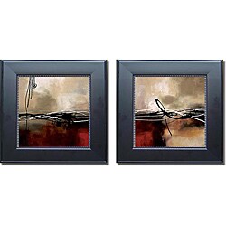 Laurie Maitland 'Symphony in Red & Khaki' 2-piece Framed Art Set