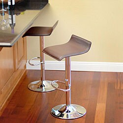 Klein Brown Leather Bar Stools (Set of 2)