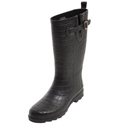 Bamboo by Journee Women's Croc-embossed Rain Boots