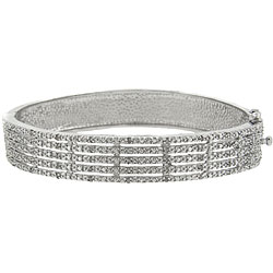 Sterling Silver 1/2ct TDW Diamond 5-row Bangle Bracelet (J-K, I3)