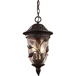 Kimberton Ridge 2-light Clay Bronze Outdoor Pendant Light 