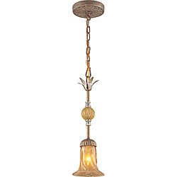 Argento Bronze 1-light Amber Glass Pendant
