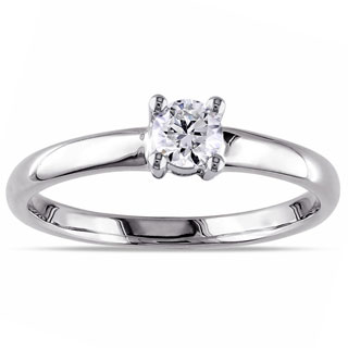 14k White Gold 1/4ct TDW Diamond Solitaire Engagement Ring (H-I, I2-I3)