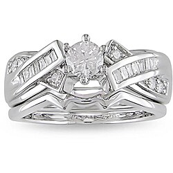 14k White Gold 1/2ct TDW Diamond Bridal Set (H-I, I2-I3)