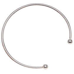 Silvertone 8-inch Cuff Bracelets (2.5 mm) (Pack of 2)