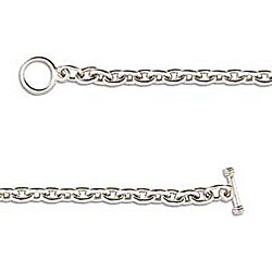 Silvertone 7.25-inch Link Charm Bracelets (Pack of 2)