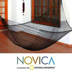 Hand-crafted Nylon Cool Shadows Hammock (Mexico)