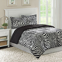 Softspun Zebra Microfiber Down Alternative Mini Comforter Set