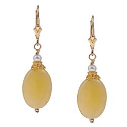 Charming Life 14k Gold Calcite and Pearl Earrings