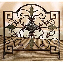 Freestanding Metal Scroll Fireplace Screen