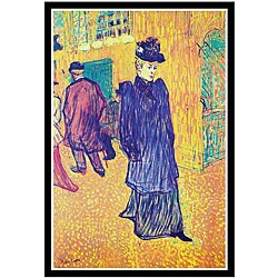 Toulouse-Lautrec 'Jane Avril Leaves the Moulin Rouge' Framed Art Print