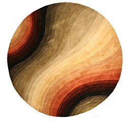 Hand-tufted Desertland Multicolor Wool Rug (6' Round)