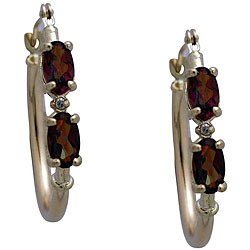 10k Yellow Gold Bodacious Reflection Topaz and Diamond Hoop Earrings