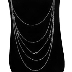 Sterling Silver 32-inch Multi-tier Runway Necklace (1 mm)