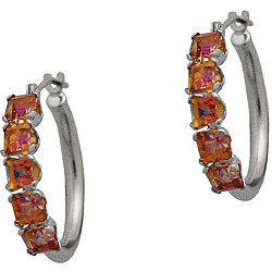 10k White Gold Twilight Mystic Topaz Hoop Earrings