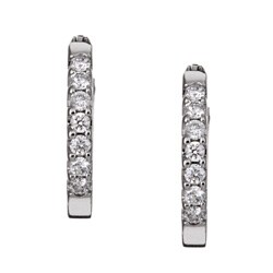 14k White Gold 1/4ct TDW Diamond Hoop Earrings (H-I, I1-I2)