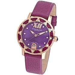 Stuhrling Women's 'Lady Marina' Plum Leather Watch