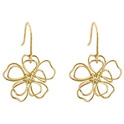 Kate Bisset 14k Yellow Gold Bonded Peace Flower Wire Earrings