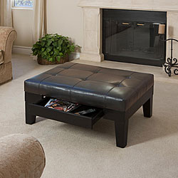 Chatham Dark Espresso Bonded Leather Storage Ottoman