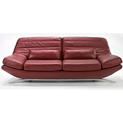Contemporary Red Leather Sofa
