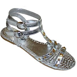 Women's Silver Gladiator Sandals (Case of 18 Pairs)