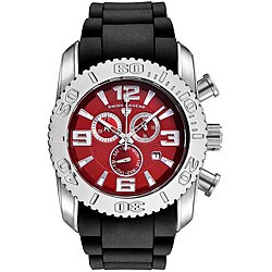 Swiss Legend Men's Steel Commander Red Dial Chronograph Watch