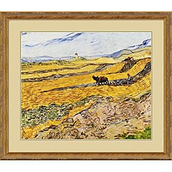 Vincent Van Gogh 'Enclosed Field with Ploughman' Framed Art Print