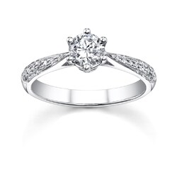 18k White Gold 3/4ct TDW Diamond Engagement Ring (H-I, SI1-SI3)