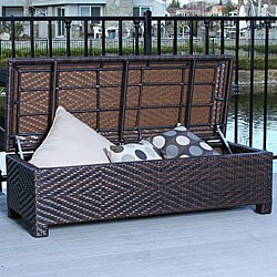 Santiago Brown Wicker Storage Ottoman