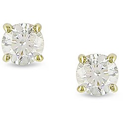 14k Gold 1/4ct TDW Certified Diamond Solitaire Earrings (G-H, VS2)