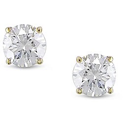 14k Yellow Gold 3/4ct TDW Diamond Solitaire Earrings (G-H, VS2)