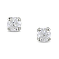 14k White Gold 1/10ct TDW Diamond Stud Earrings (I-J, I2-I3)