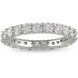 18k White Gold 2ct TDW Diamond Eternity Engagement Ring (G-H, I1-I2)