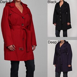 MICHAEL Michael Kors Women's Plus Size Hooded Trench Coat