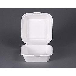 ECOPRO CO 6-inch Bamboo Fiber Compostable Hamburger Box (Case of 500)
