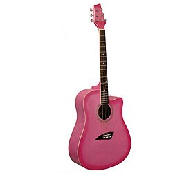 Kona Pink Burst Dreadnought Acoustic Guitar