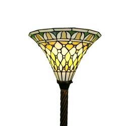 Tiffany-style 1-light Bronze Torchiere Light