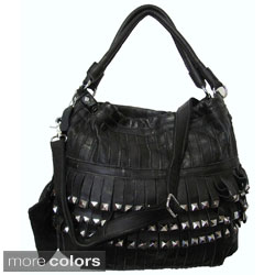 Amerileather 'Tutu' Top-grain Lambskin Leather Handbag
