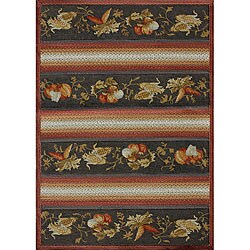 Hand-hooked Country Black Rug (2'3 x 7'6)