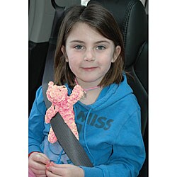 Pink Bear Snuggle Seat Belt Strap