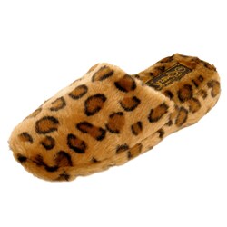 Easy Brand Women's Leopard Print Scuff Slippers