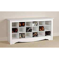 Winslow White Shoe Storage Cubbie Bench