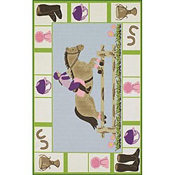 Funtime Green Rug (4'11 x 7')