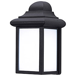Outdoor 1-light 3-sided Black Fluorescent Wall Fixture
