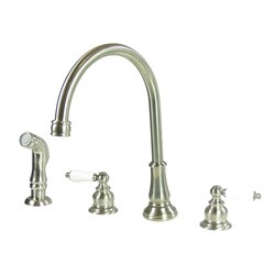 Brentwood Gooseneck Widespread Kitchen Faucet
