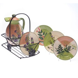 Certified International Siena 6-Piece Olive Oil Set with Metal Rack