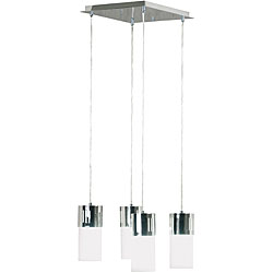 Cylinder 4-light Chrome Chandelier 