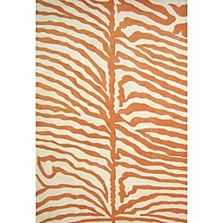 Hand-tufted Safari Orange Wool Rug (5' x 8')
